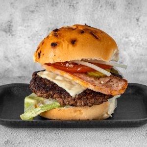 7oz Banquet Burger with Cheese and Peameal Bacon