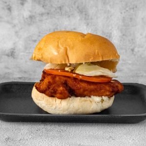 Chicken Schnitzel on a Kaiser Bun